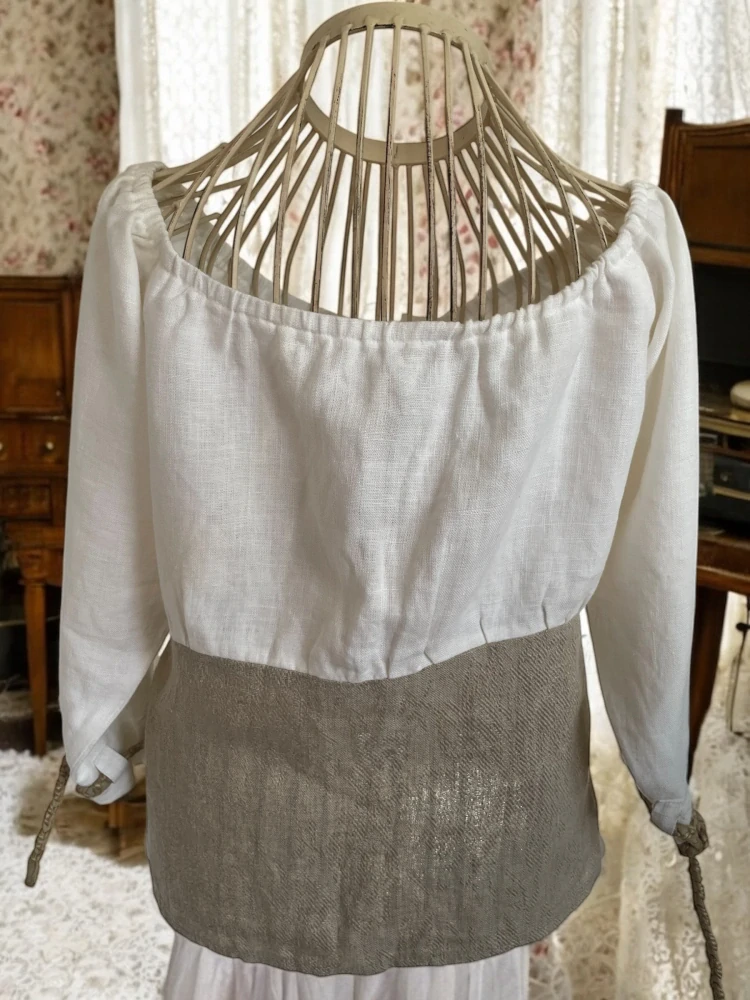 dámská lněná halenka v selském stylu vel. S