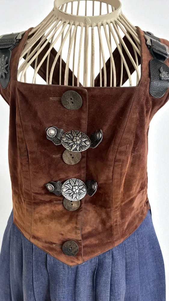 Dámské lněné šaty v dobovém, vintage, rustikálním, western stylu vel. 38