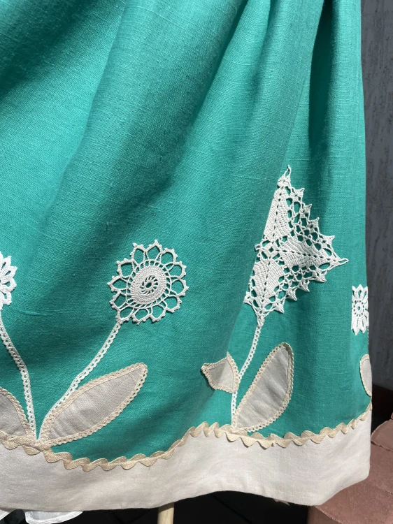 Dámská LNĚNÁ sukně v selském stylu vel. 36/38