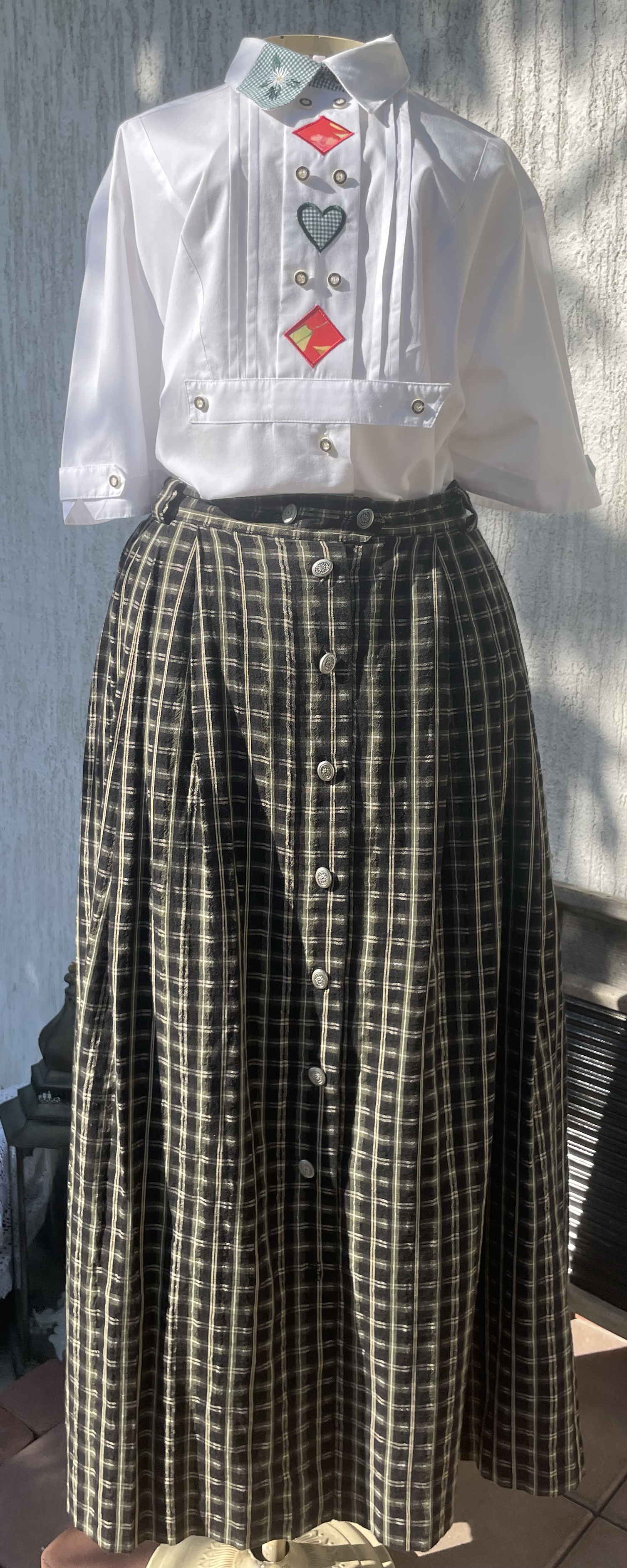 Dámská dlouhá sukně v selském, vintage, rustikálním stylu vel. 40/42