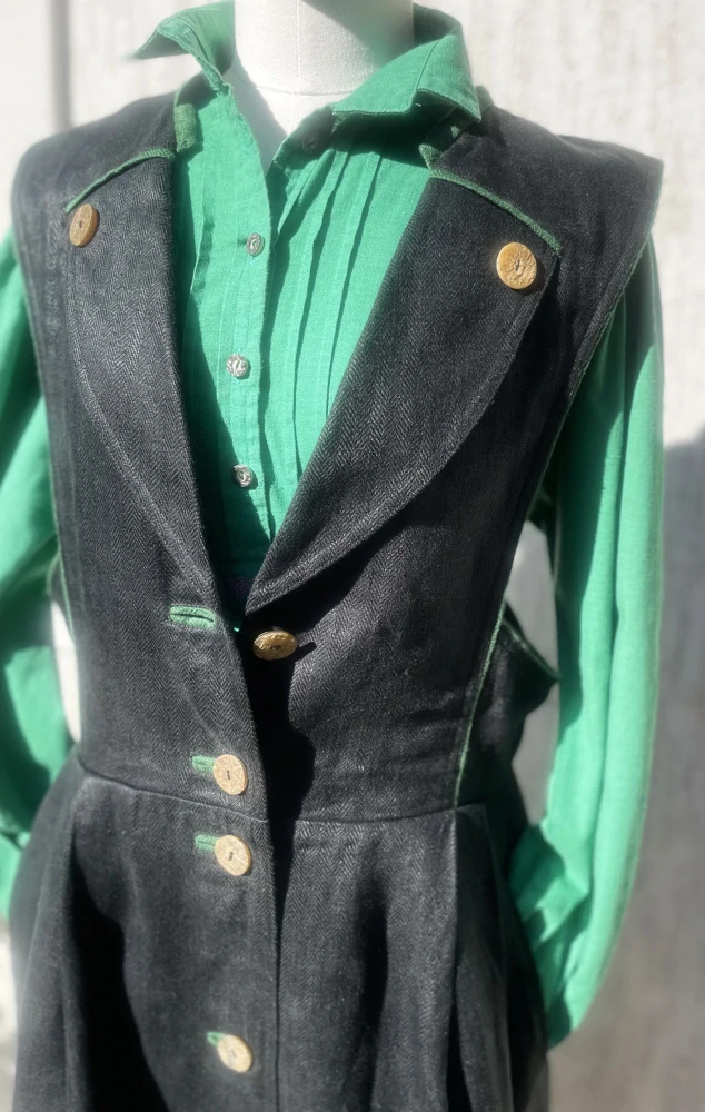 Dámské šaty s košilí dindrl selský, country, western  styl vel. 38/40