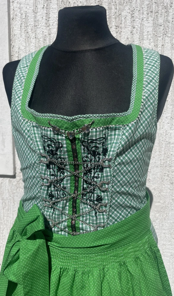 Dívčí dirndl šaty se zástěrou vel. 146/152