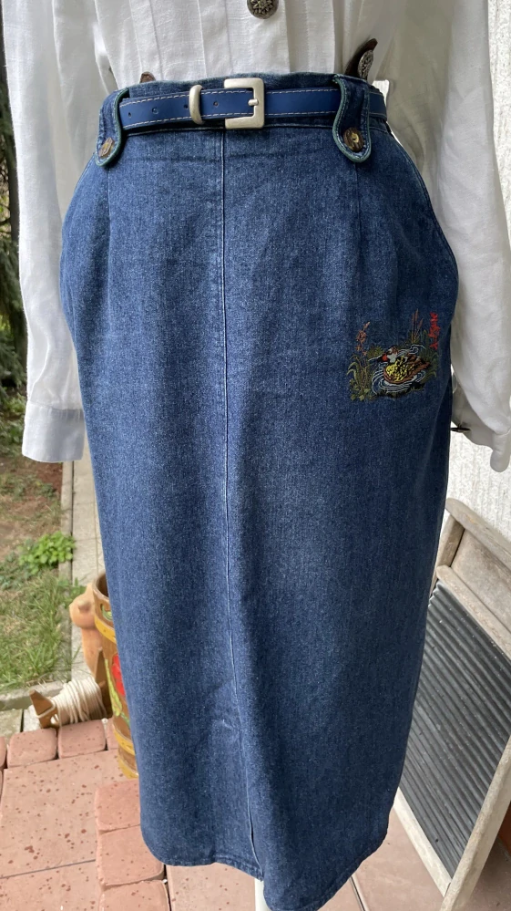 Dámská riflová sukně selský, myslivecký styl vel. 40/42