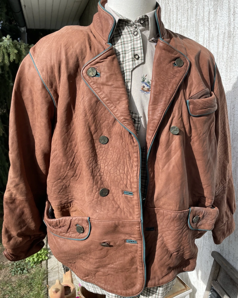 Dámská masivní kožená bunda retro vel. 44