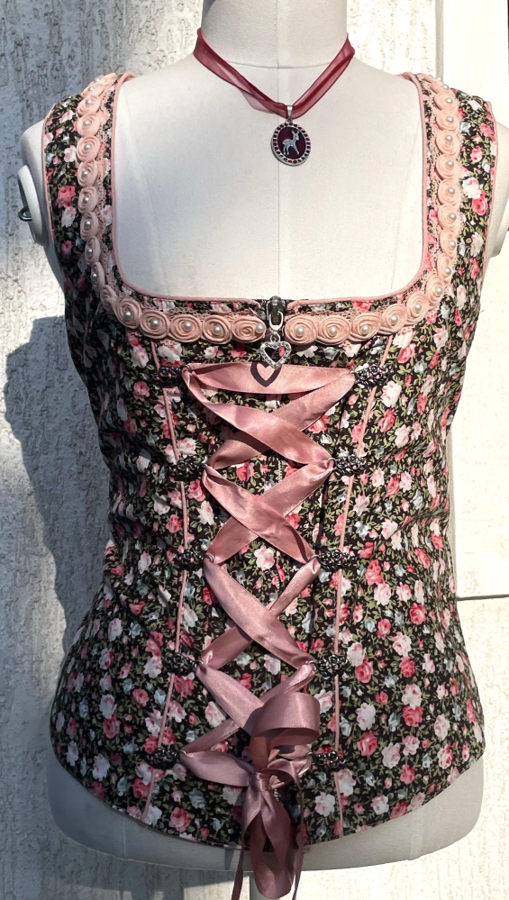 Dámský živůtek v dirndl, selském stylu, venkovská princezna vel. L