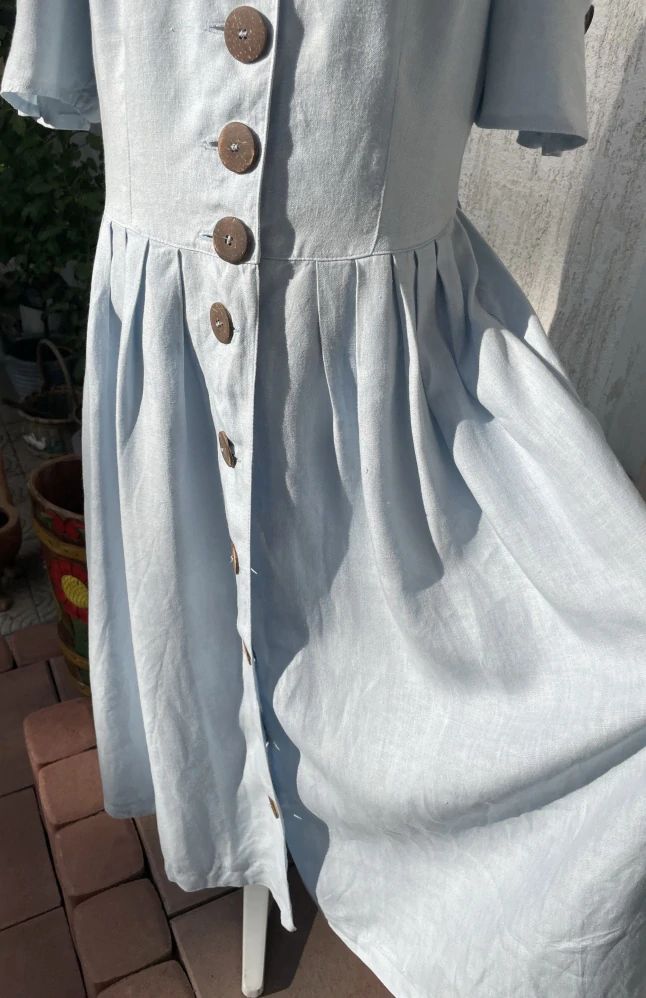 Dámské letní lněné selské šaty vintage styl vel. 38