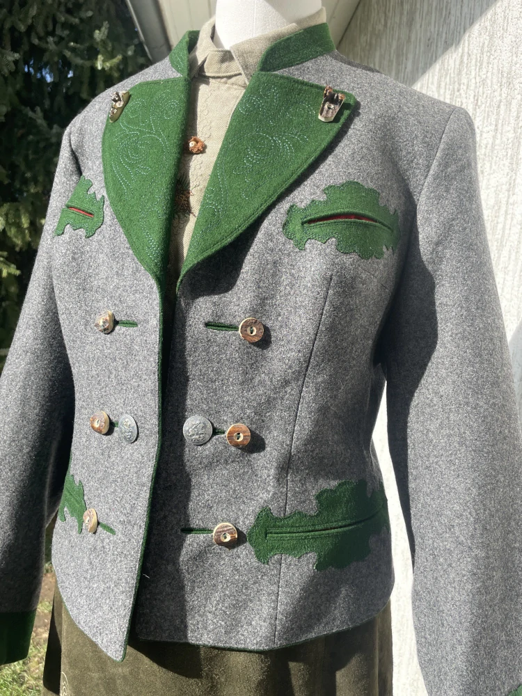 Dámské sako sáčko v selském, dirndl, mysliveckém stylu vel. 40/42