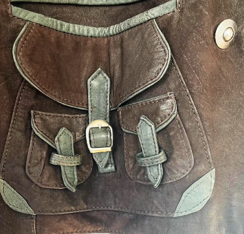 Dámská kožená bunda, sako v selském stylu vel. 46