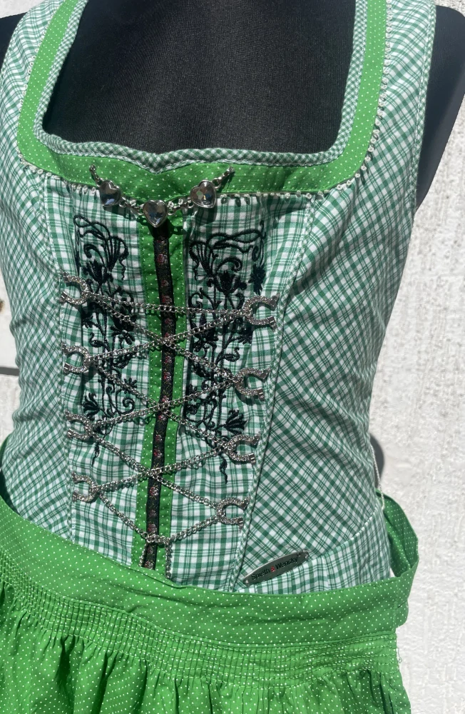 Dívčí dirndl šaty se zástěrou vel. 146/152