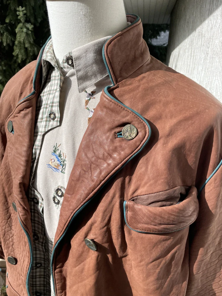 Dámská masivní kožená bunda retro vel. 44