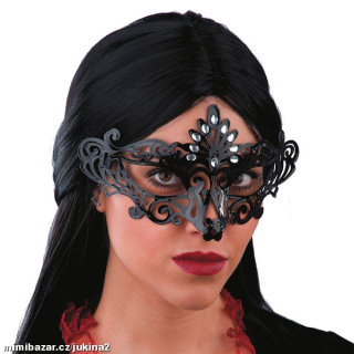 karnevakový doplněk škraboška s kamínky