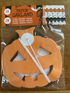 HALLOWEEN doplněk GIRLANDA dýně, lebky