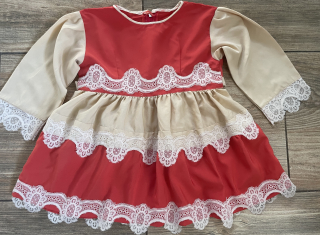 karnevalový kostým šaty v selském stylu vel. 1-1,5 roku