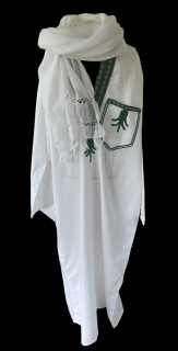 bílý hábit kaftan se šátkem vel. L/XL