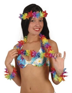 KOMPLET HAVAJ HAWAI *NÁRAMKY, VĚNEC, ČELENKA