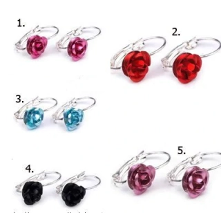  NÁUŠNICE S KOVOVOU RŮŽIČKOU pro princeznu