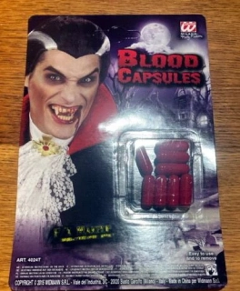 karnevalový doplněk kapsle krvavné UPÍR