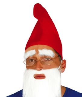 karnevalový doplněk Skřítek - trpaslík červená čepice