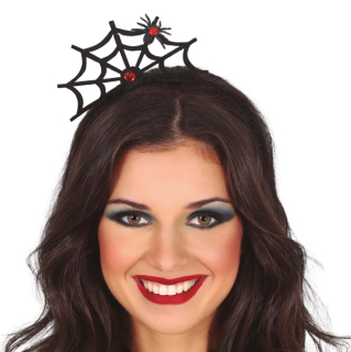 karnevalový doplněk čelenka PAVOUČÍ KRÁLOVNA, halloween