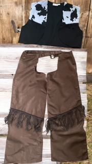 karnevalový kostým kalhoty+ vesta KOVBOJ, COUNTRY vel. M