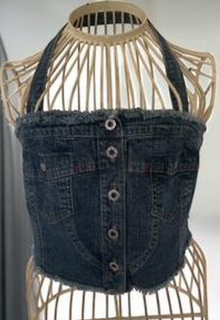 dámský riflový top western, country vel. M