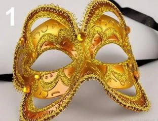 karnevakový doplněk škraboška MOTÝL zlatý