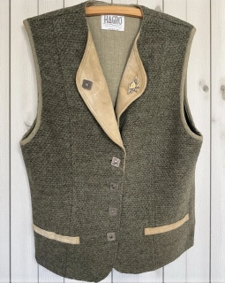 Dámská vlněná vesta v selském, mysliveckém, dobovém stylu vel. 44