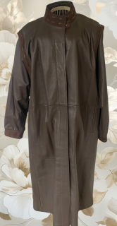 Dámský kožený retro kabát vel. 42