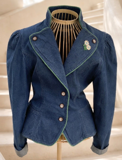 Dámské riflové sako, sáčko v selském, country stylu vel. 40