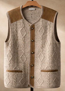 Pánská pleteninová vesta selský, rustikální styl vel. M