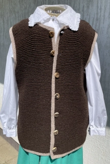 Dámská pletená vesta v selském, dobovém, mysliveckém  stylu vel. 42