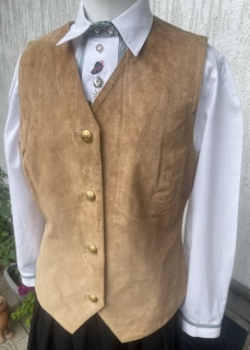 Dámská kožená vesta v selském, indiánském, country, western stylu vel. 42