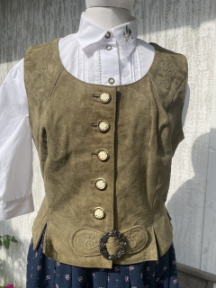 Dámská kožená vesta vestička v selském, dirndl, dobovém, western, country stylu vel. 40