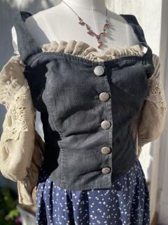 Dámský živůtek v selském, vintage, dobovém, country stylu vel. 40