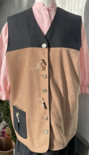 Dámská vesta v selském, country, vintage stylu vel. 40