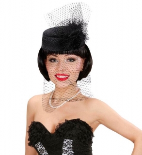 Černý klobouček se závojem MADAM, 30. LÉTA