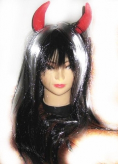 karnevalová PARUKA ČERT ČERTICE ĎÁBEL SATAN
