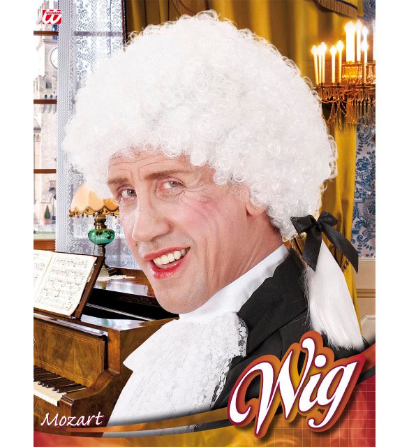 Bílá pánská historická paruka Mozart